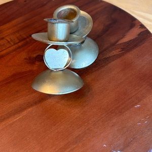 Valentine Gold Tone Tapered Candle Holders.